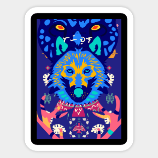 Blue wolf Sticker